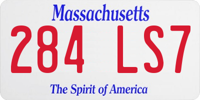 MA license plate 284LS7