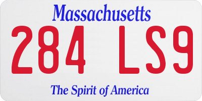 MA license plate 284LS9