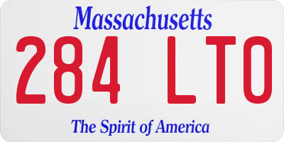 MA license plate 284LT0