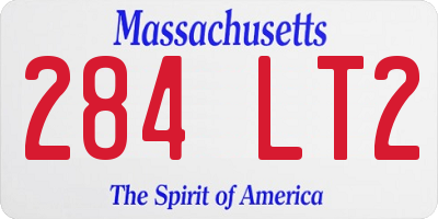 MA license plate 284LT2