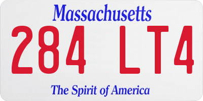 MA license plate 284LT4