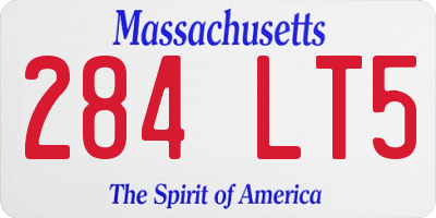 MA license plate 284LT5