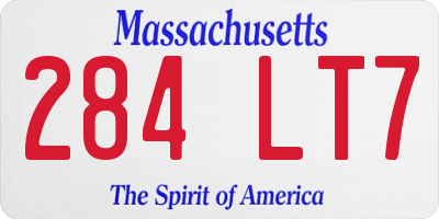 MA license plate 284LT7