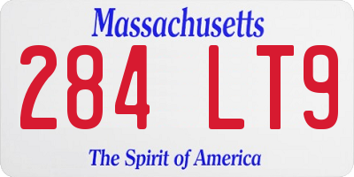 MA license plate 284LT9