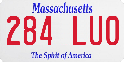 MA license plate 284LU0