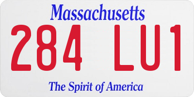 MA license plate 284LU1