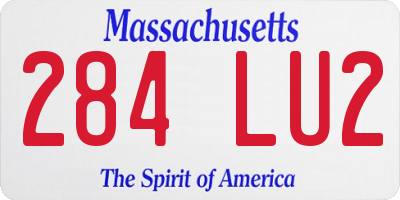 MA license plate 284LU2
