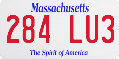 MA license plate 284LU3