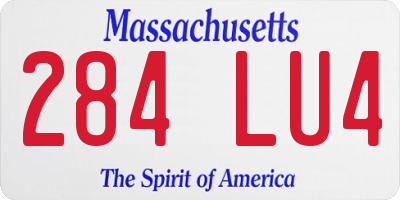 MA license plate 284LU4