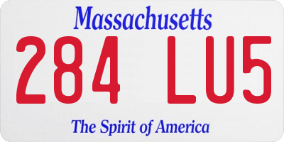 MA license plate 284LU5
