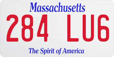 MA license plate 284LU6