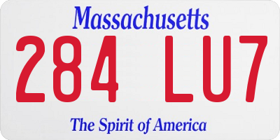 MA license plate 284LU7