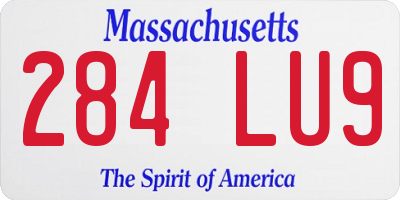 MA license plate 284LU9