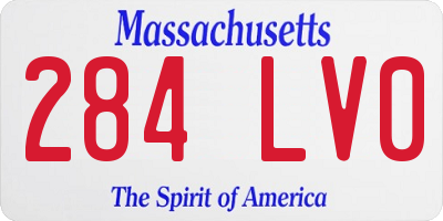 MA license plate 284LV0