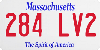MA license plate 284LV2