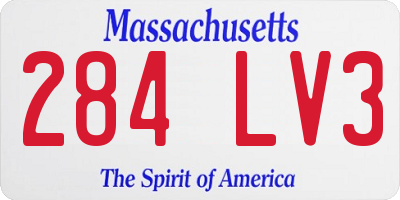 MA license plate 284LV3