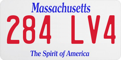 MA license plate 284LV4