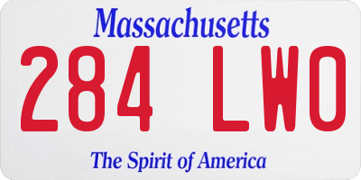 MA license plate 284LW0