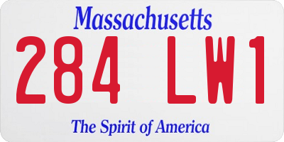 MA license plate 284LW1