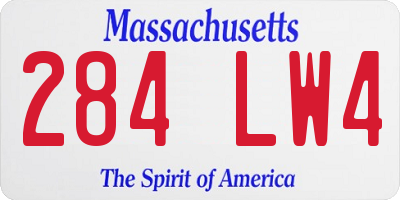 MA license plate 284LW4