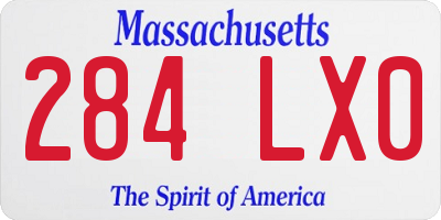 MA license plate 284LX0
