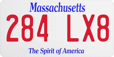 MA license plate 284LX8