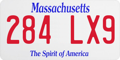 MA license plate 284LX9