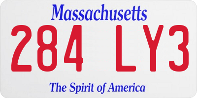 MA license plate 284LY3