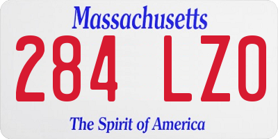MA license plate 284LZ0