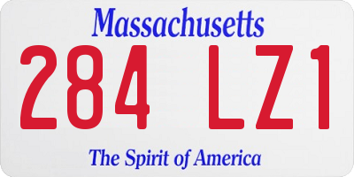 MA license plate 284LZ1