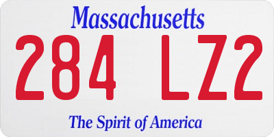 MA license plate 284LZ2
