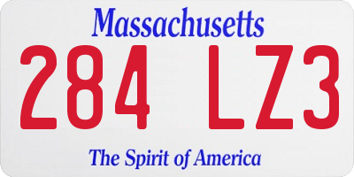 MA license plate 284LZ3