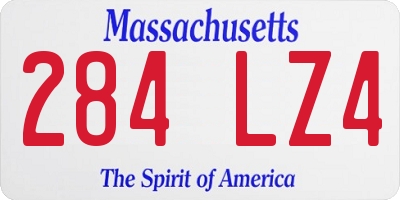 MA license plate 284LZ4
