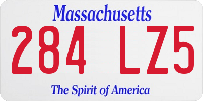 MA license plate 284LZ5
