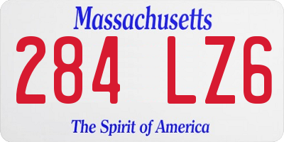 MA license plate 284LZ6