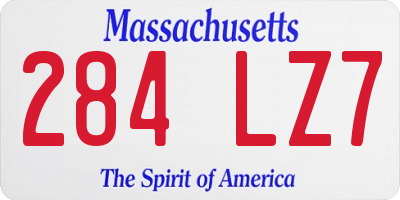 MA license plate 284LZ7