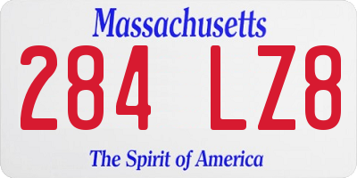 MA license plate 284LZ8