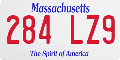 MA license plate 284LZ9