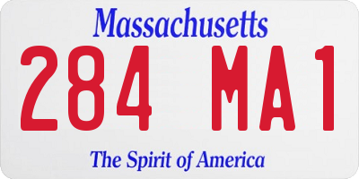MA license plate 284MA1