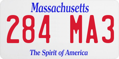 MA license plate 284MA3