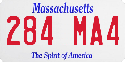 MA license plate 284MA4