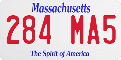 MA license plate 284MA5