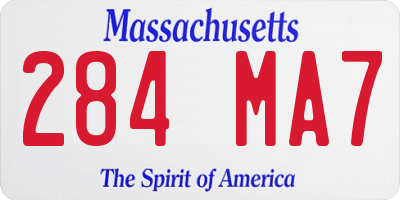 MA license plate 284MA7