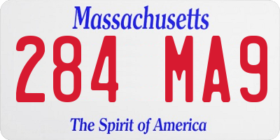 MA license plate 284MA9
