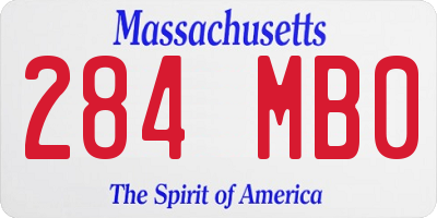 MA license plate 284MB0