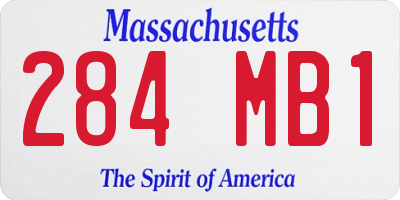 MA license plate 284MB1