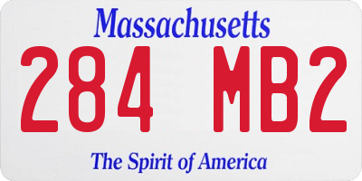 MA license plate 284MB2