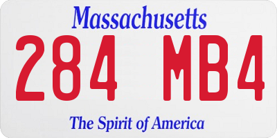 MA license plate 284MB4