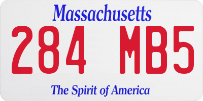 MA license plate 284MB5