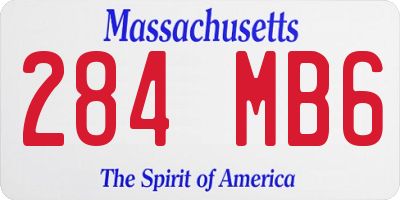MA license plate 284MB6